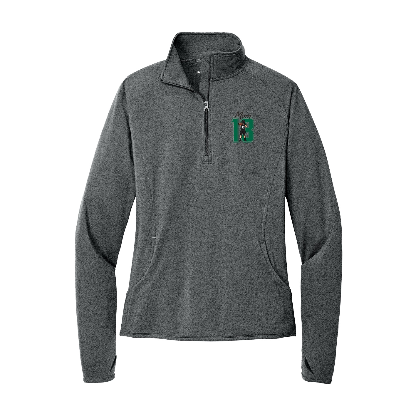 Women's Q-Zip Pullover — Mothers Day Shirsey in Grey