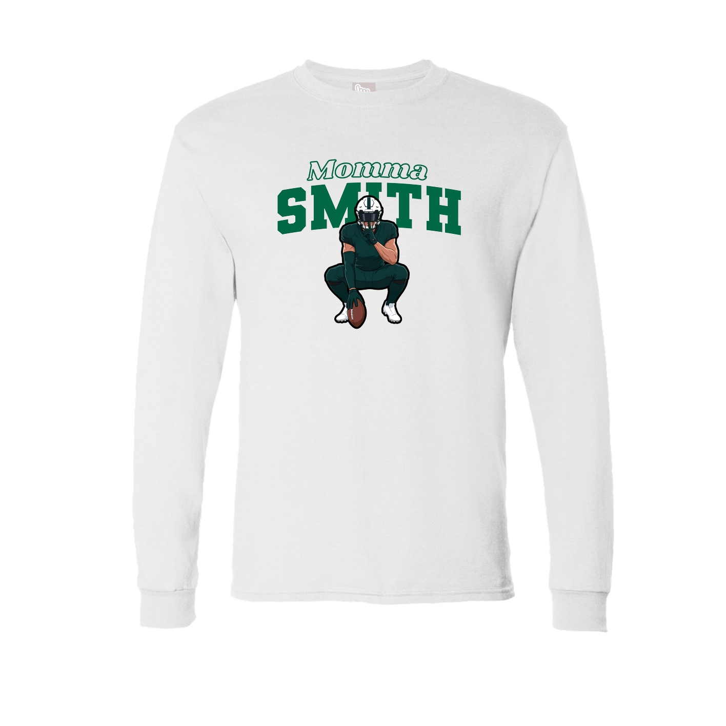 Long Sleeve Tee — Mothers Day Block in White