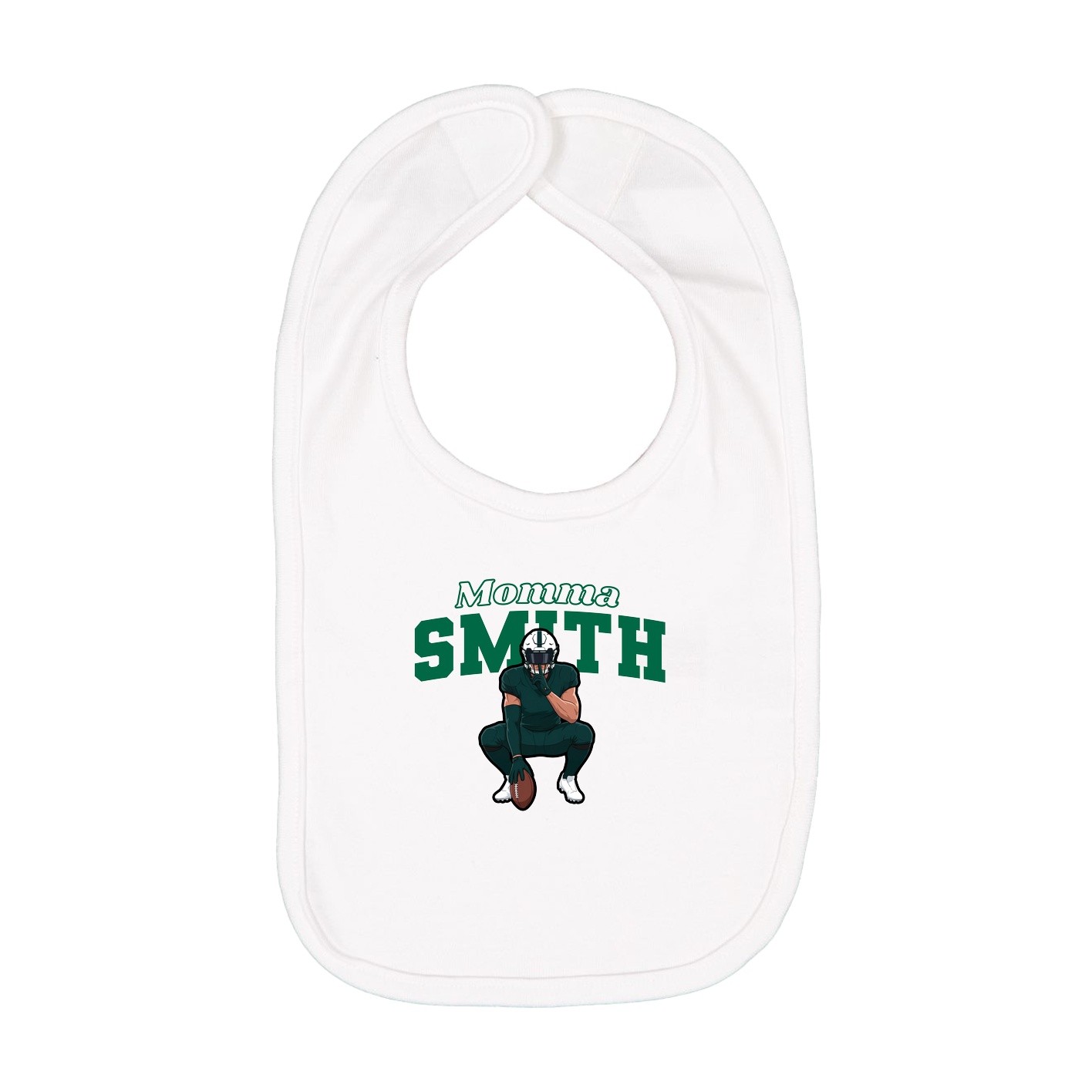 Infant Bib — Mothers Day Block in White