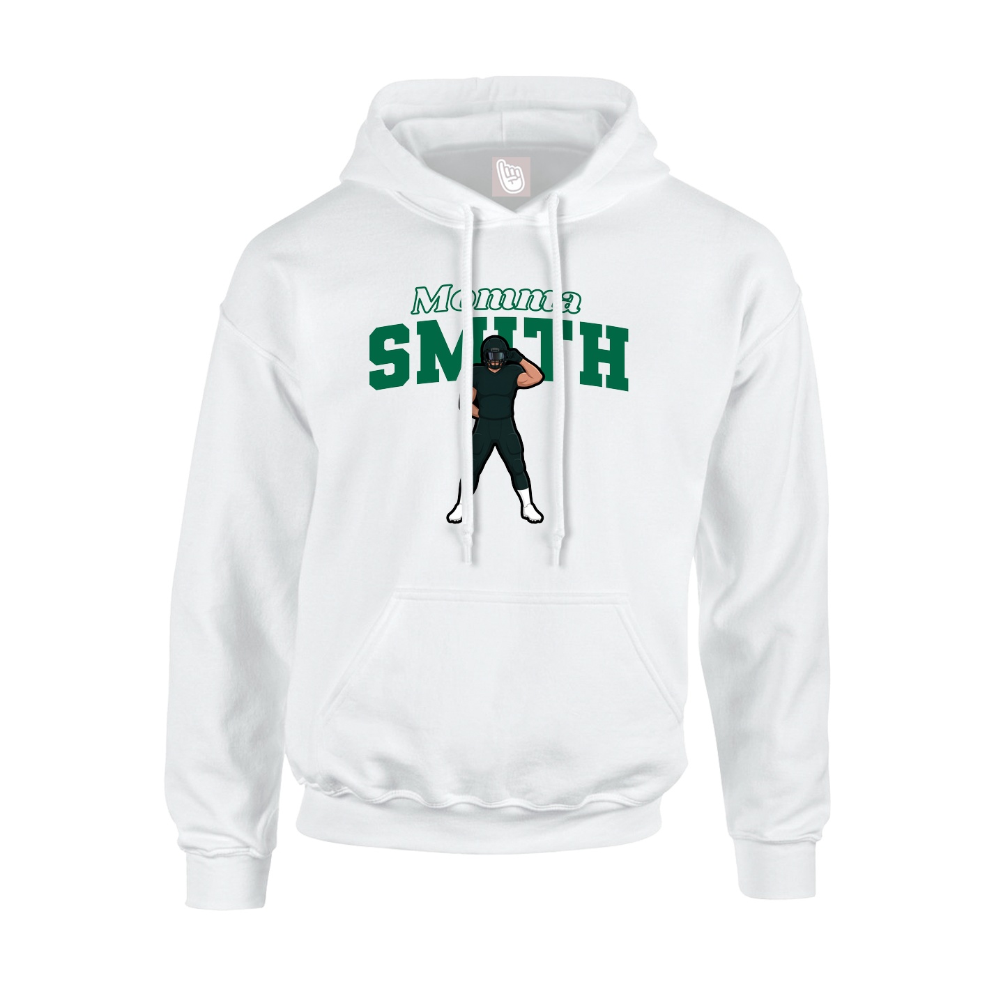 Youth Hoodie — Mothers Day Block in White