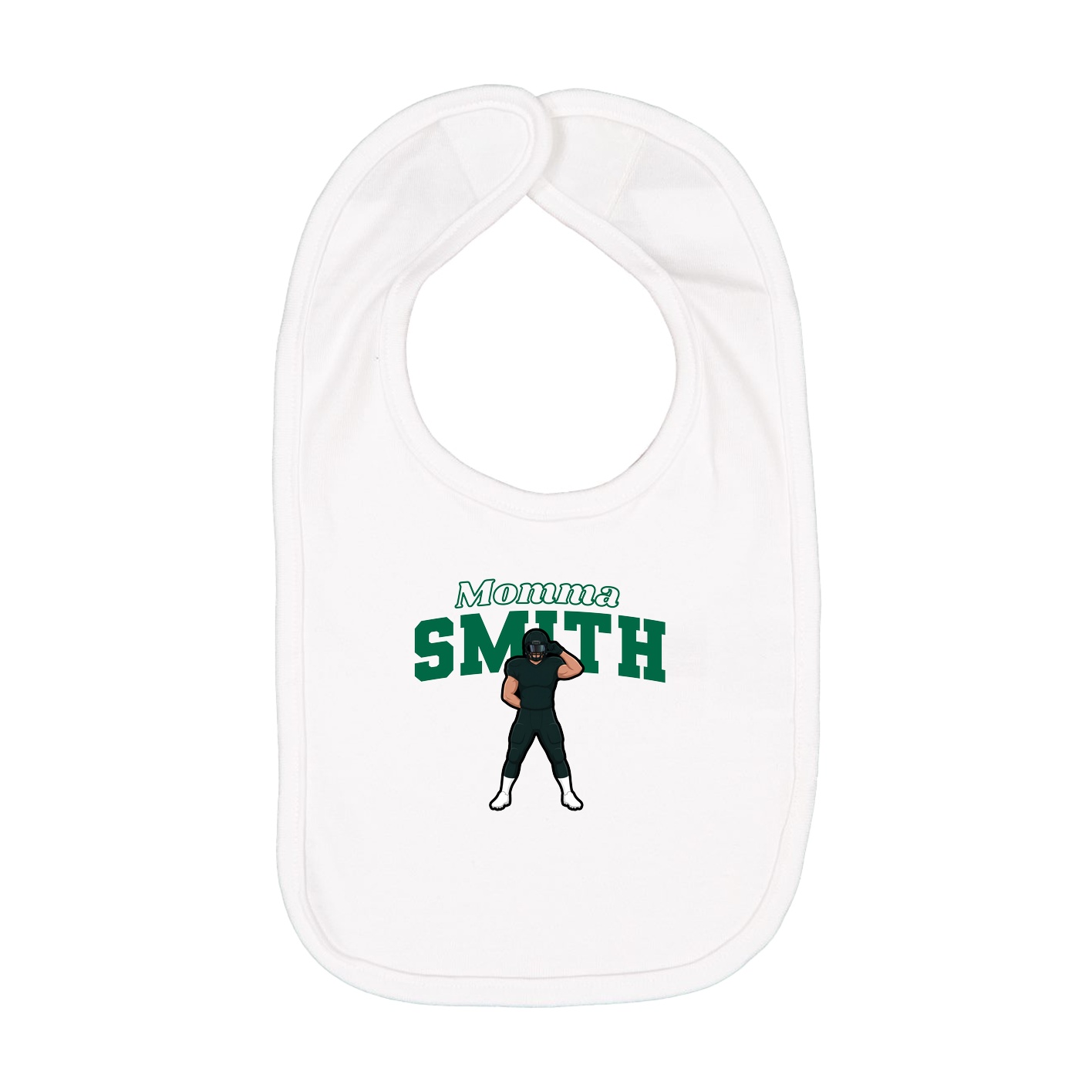 Infant Bib — Mothers Day Block in White
