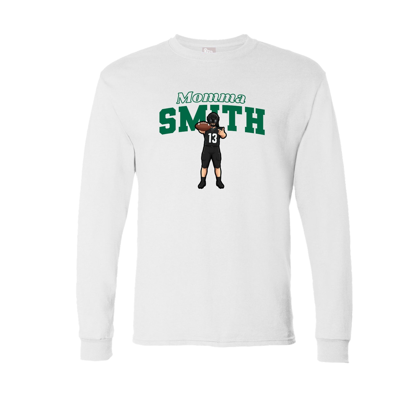 Long Sleeve Tee — Mothers Day Block in White