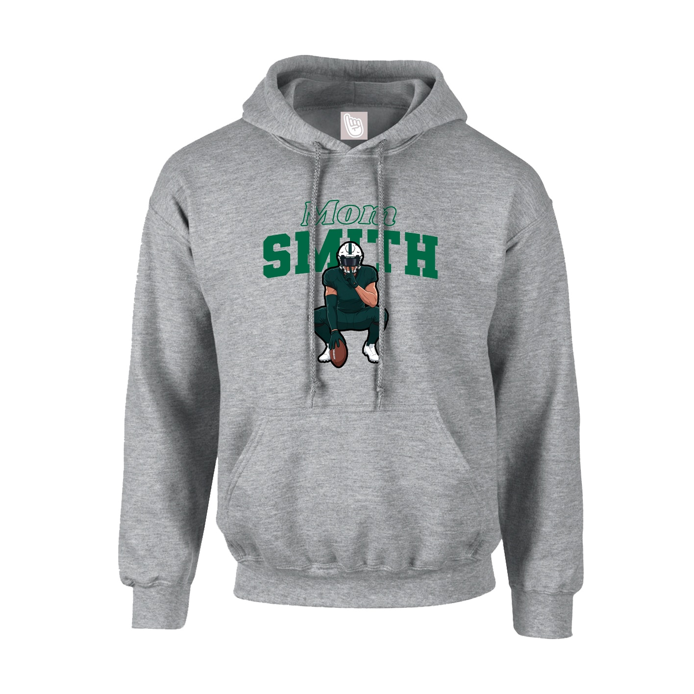 Youth Hoodie — Mothers Day Block in Grey
