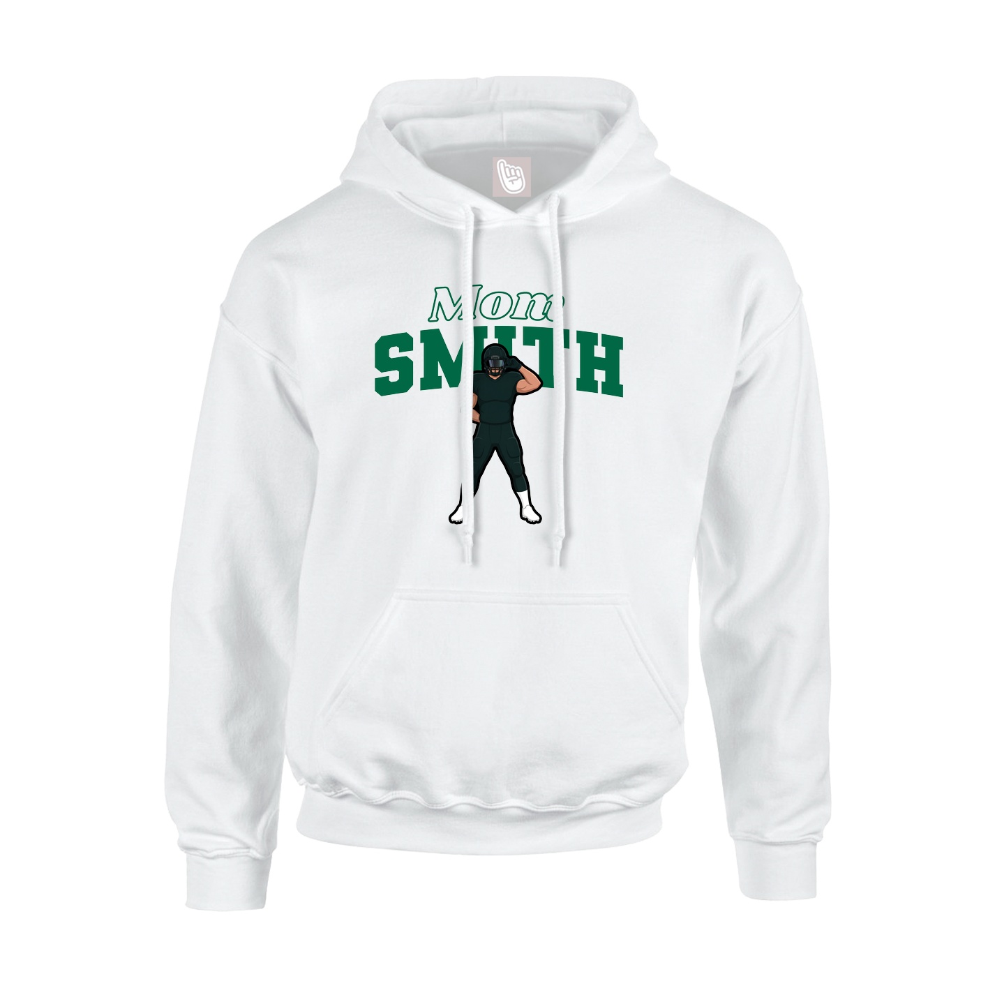 Youth Hoodie — Mothers Day Block in White
