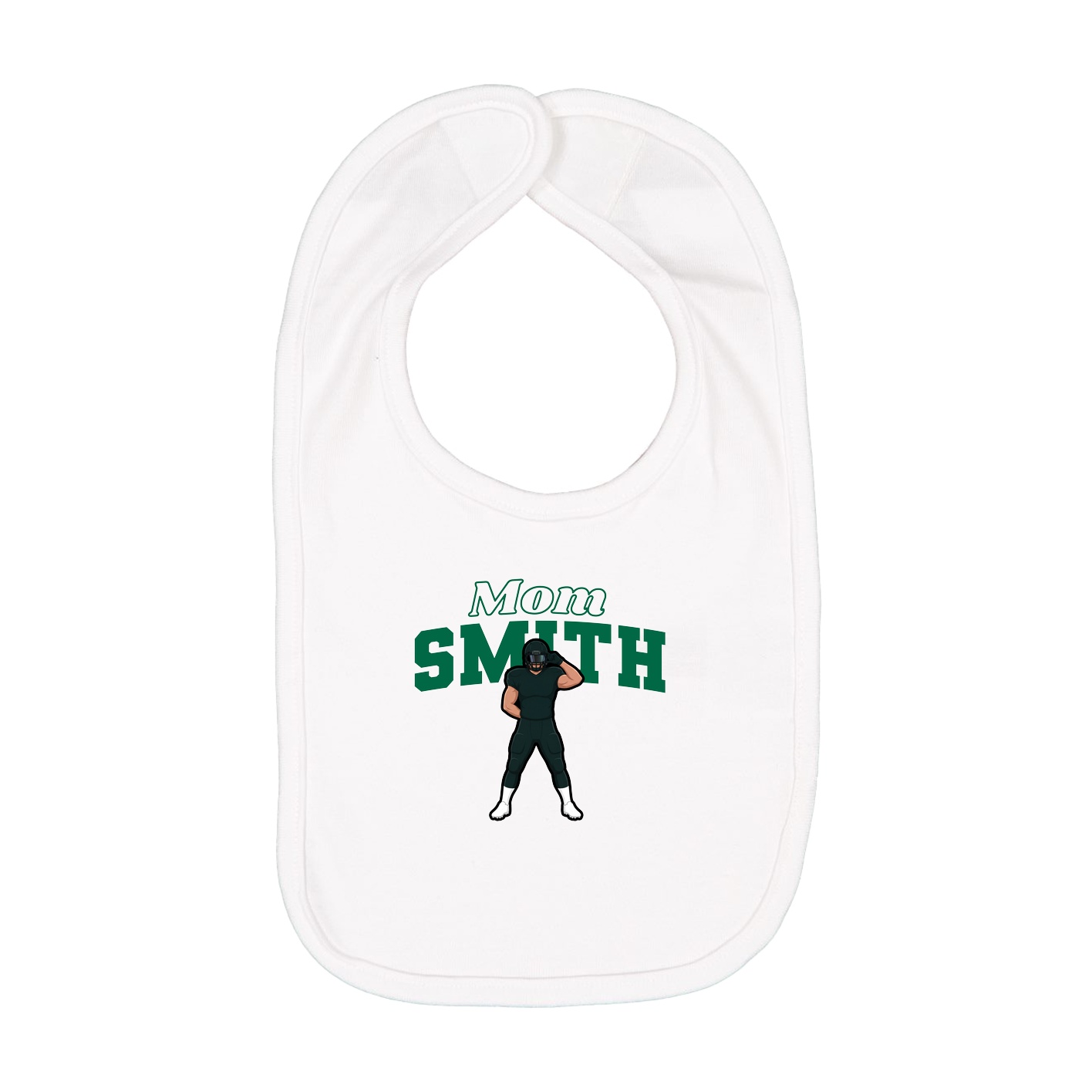 Infant Bib — Mothers Day Block in White