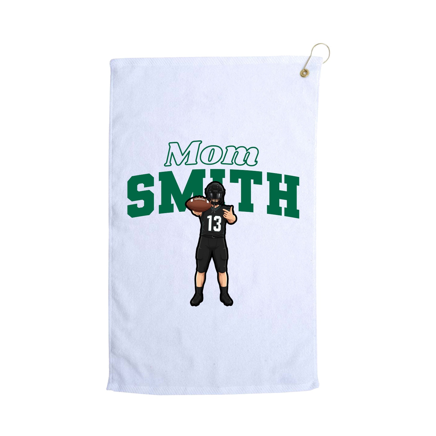 Golf Towel — Mothers Day Block in White