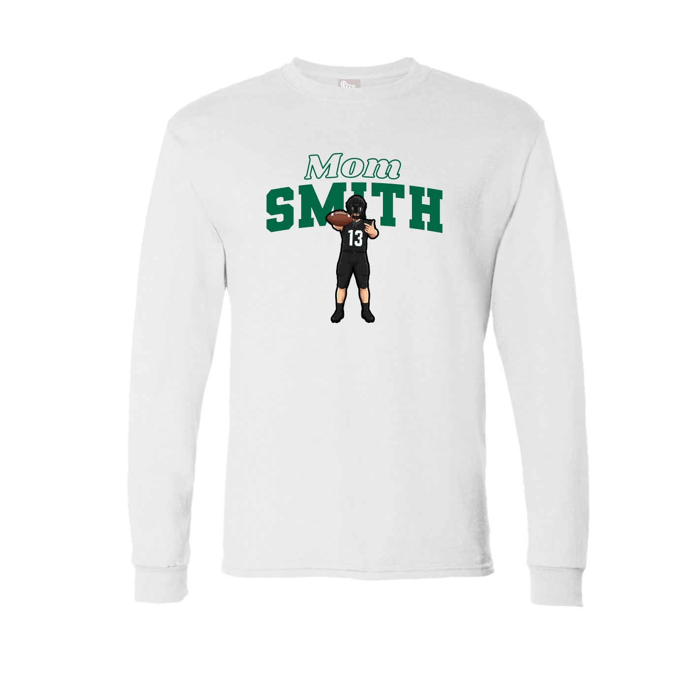 Long Sleeve Tee — Mothers Day Block in White