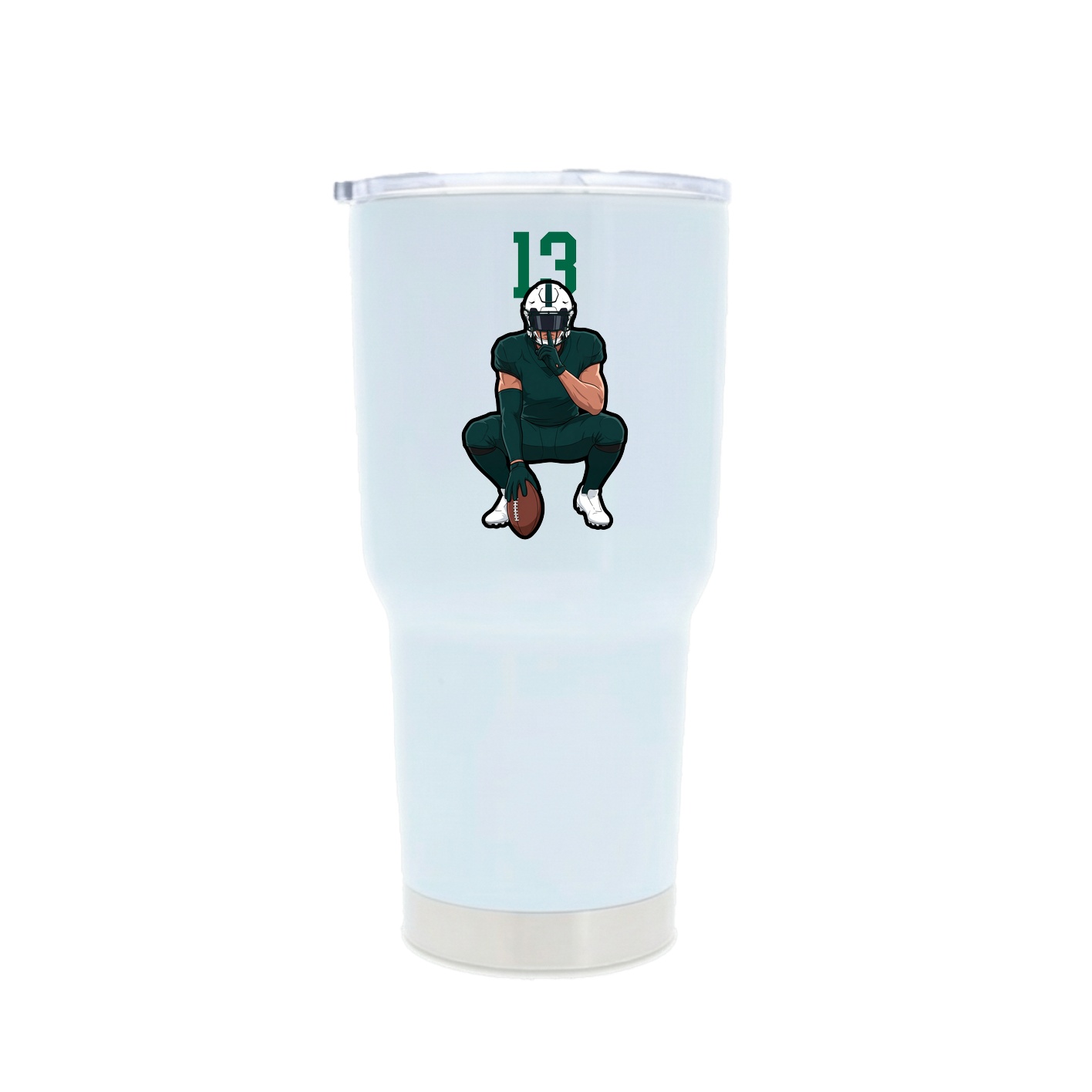 30oz Stainless Steel Tumbler — Number Top in White
