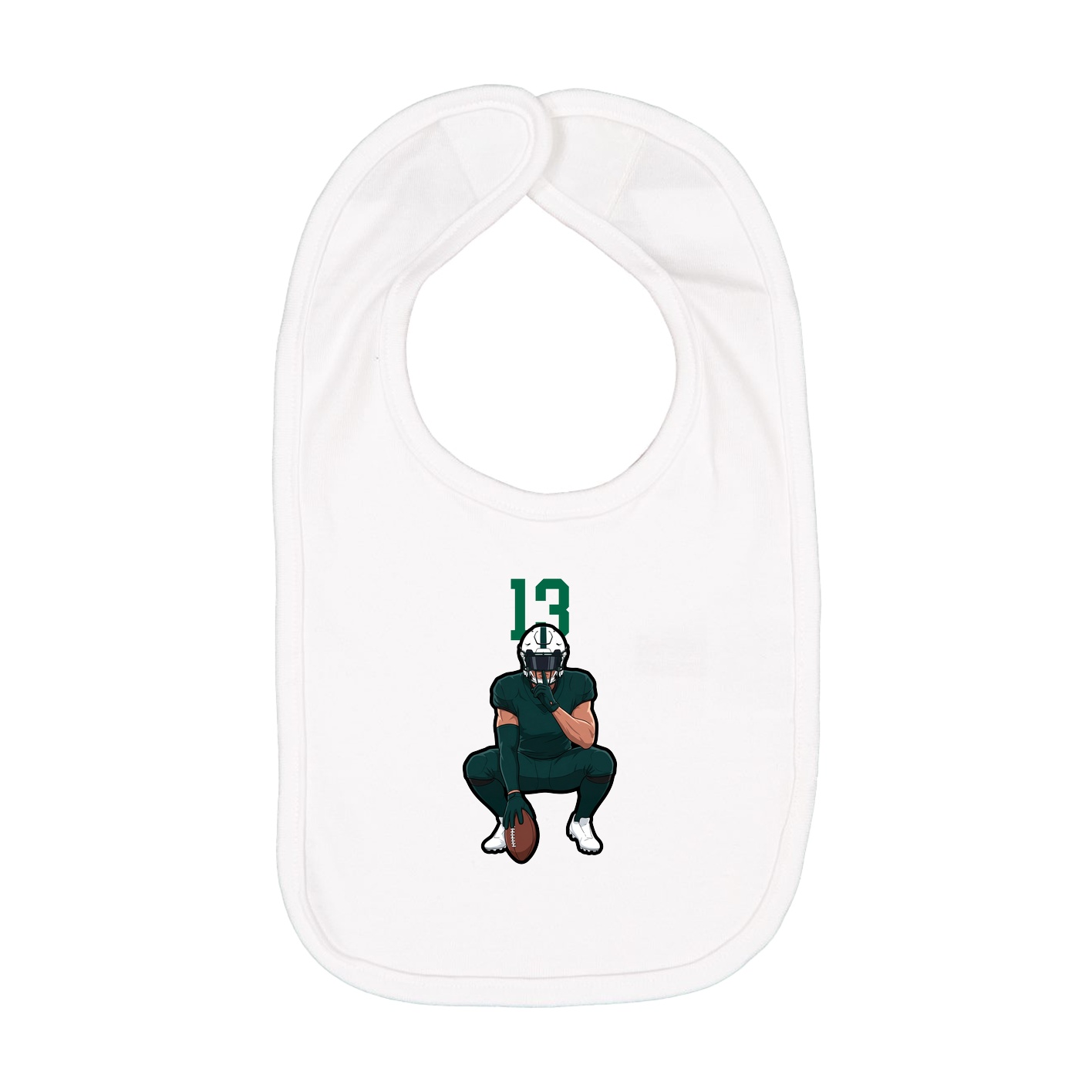 Infant Bib — Number Top in White