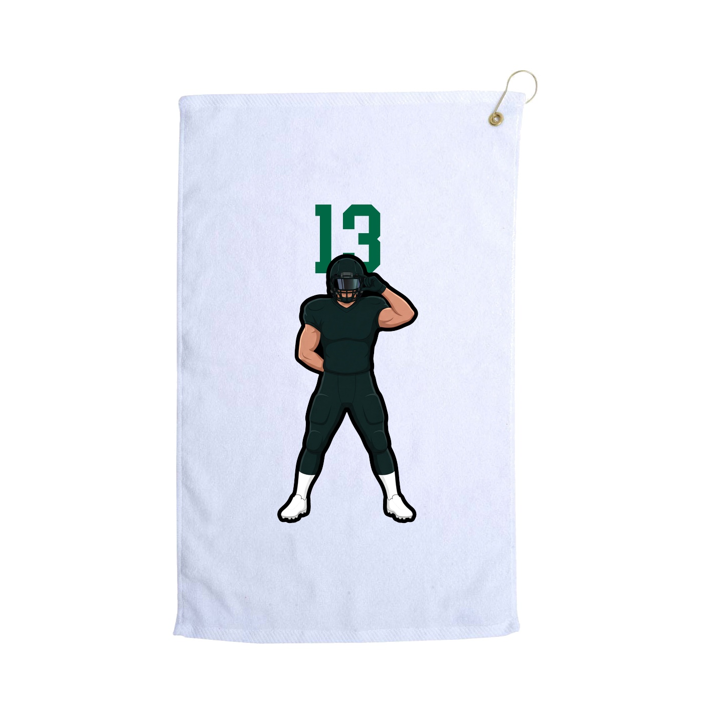 Golf Towel — Number Top in White