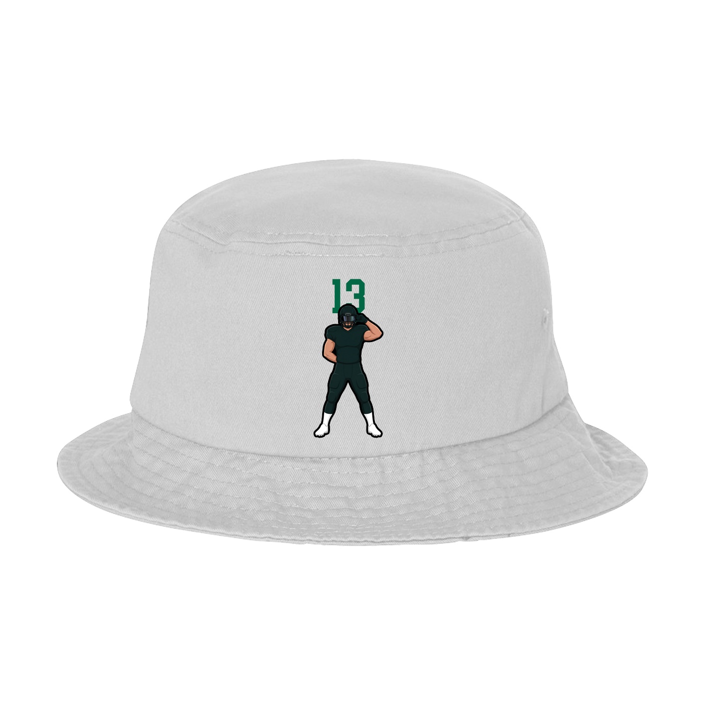 Bucket Cap — Number Top in White