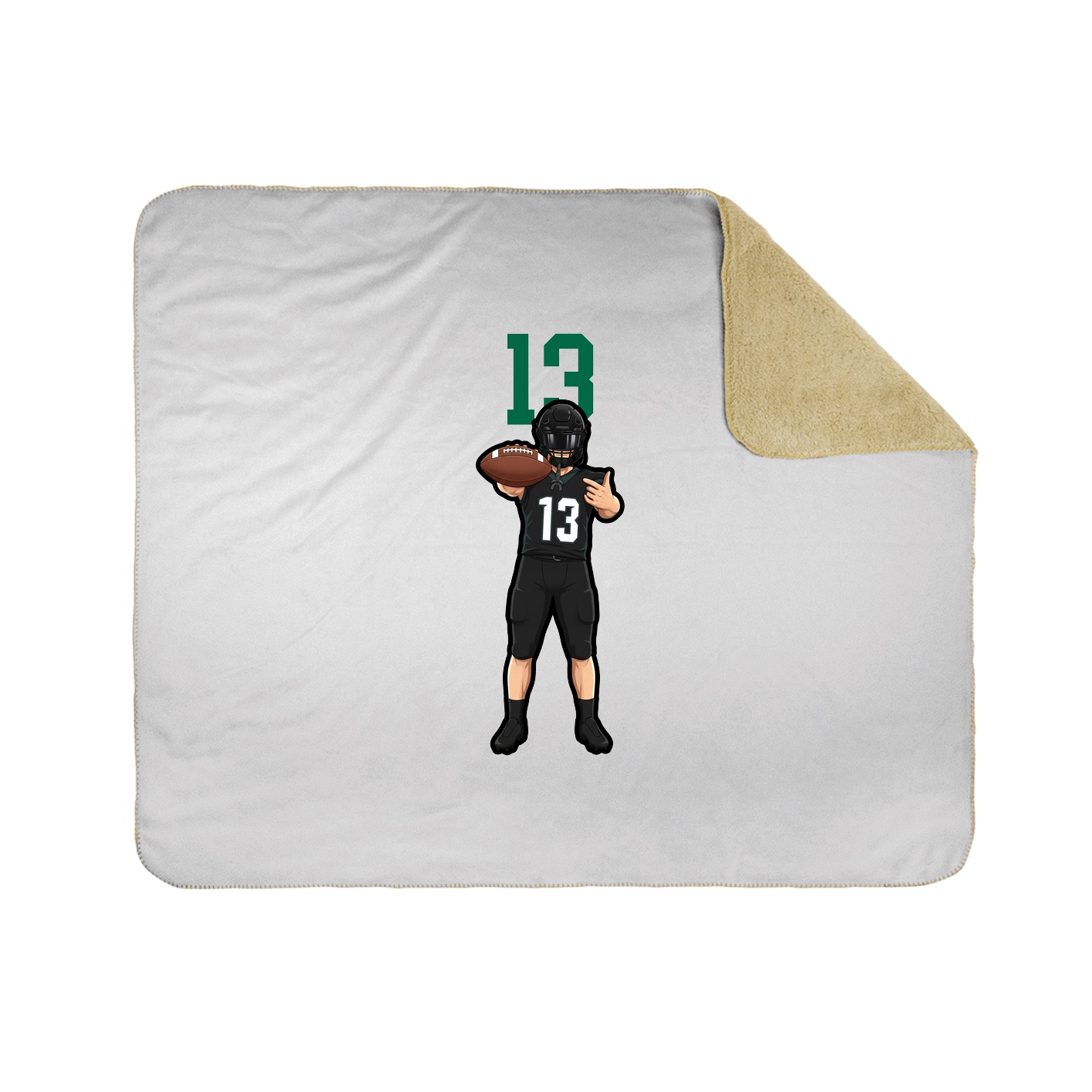 Throw Blanket — Number Top in White