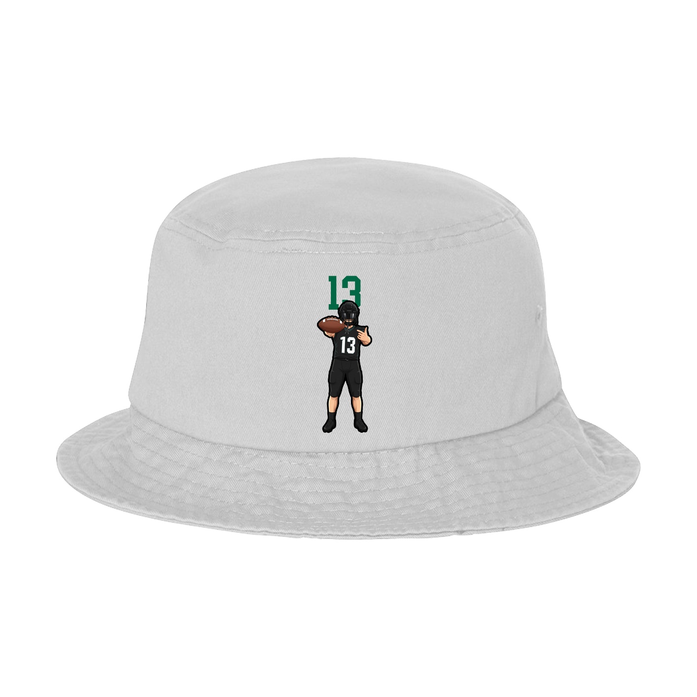 Bucket Cap — Number Top in White