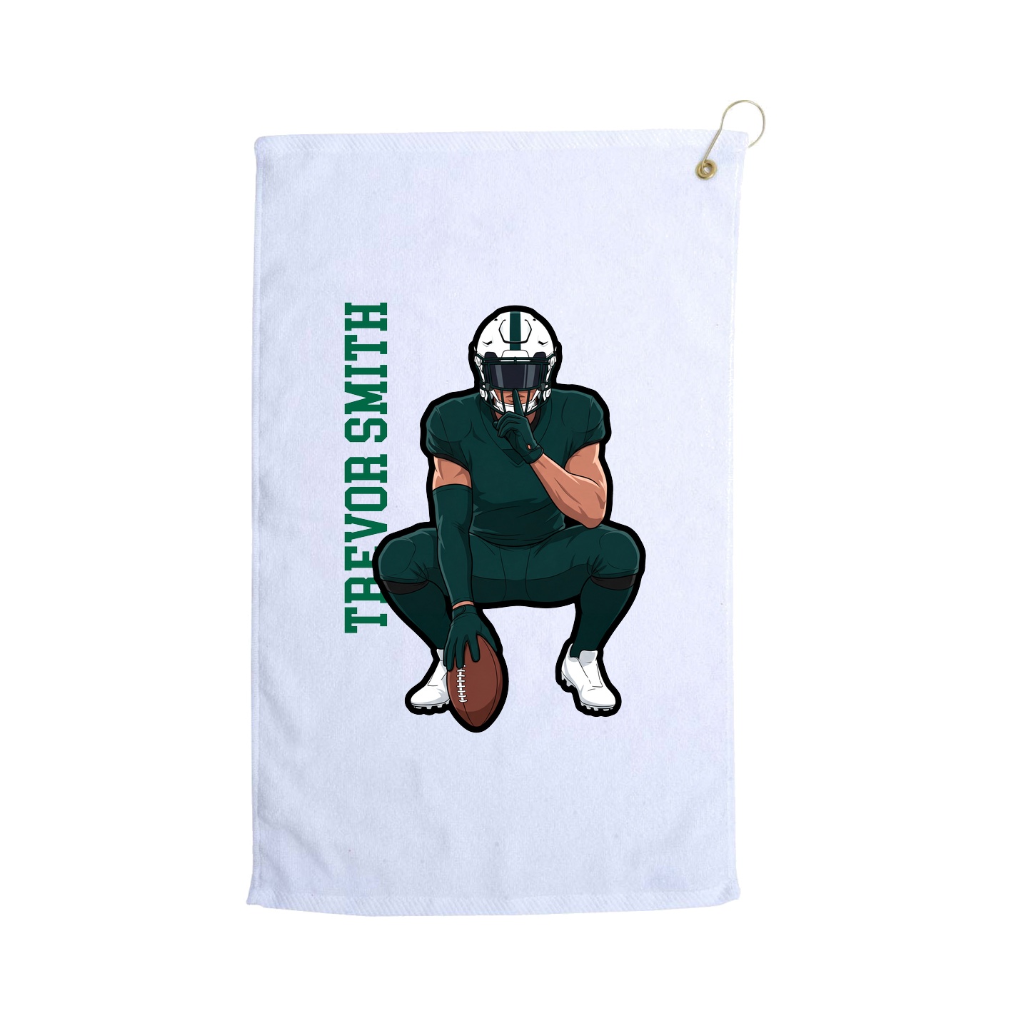 Golf Towel — Name Vertical in White