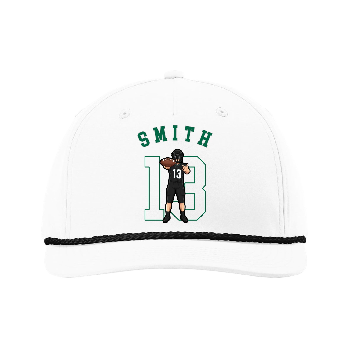 Five-Panel Classic Rope Cap — Shirsey Arch in White