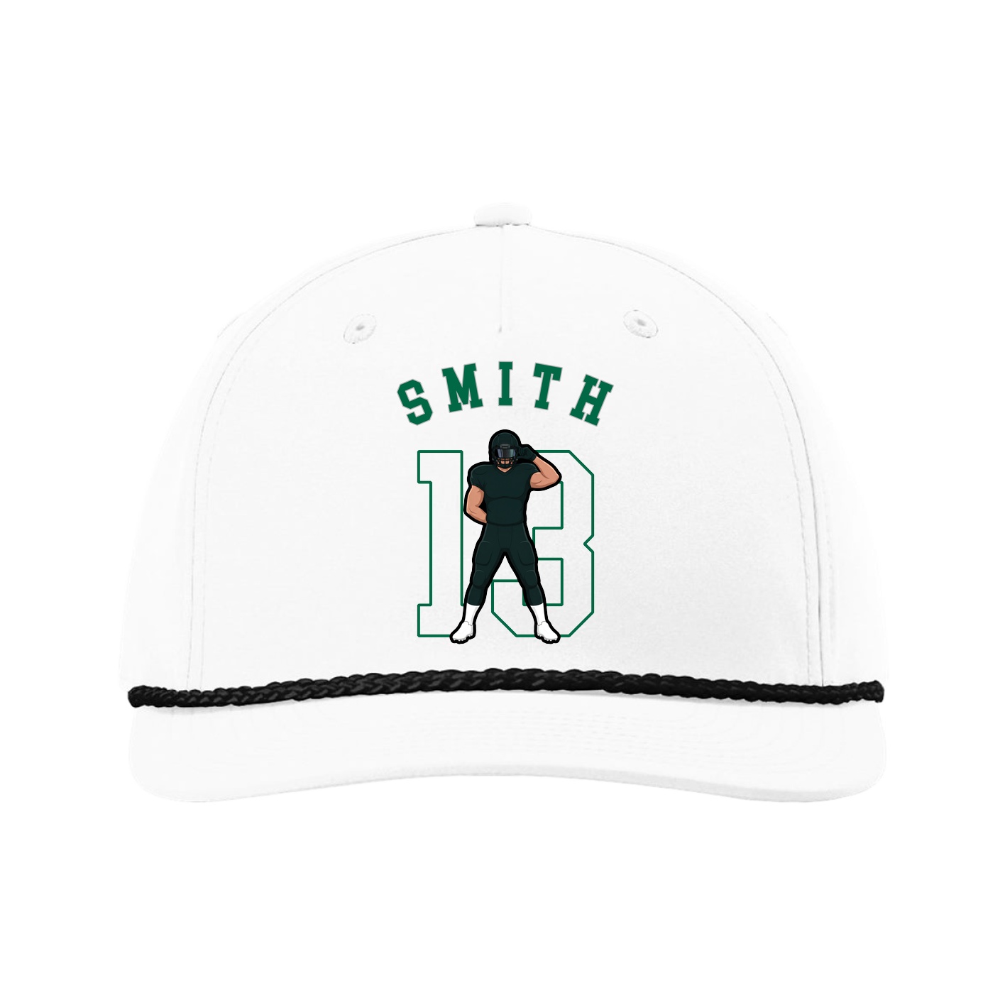 Five-Panel Classic Rope Cap — Shirsey Arch in White