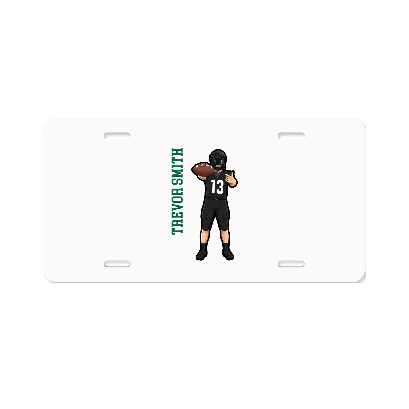 License Plate — Name Vertical in Classic