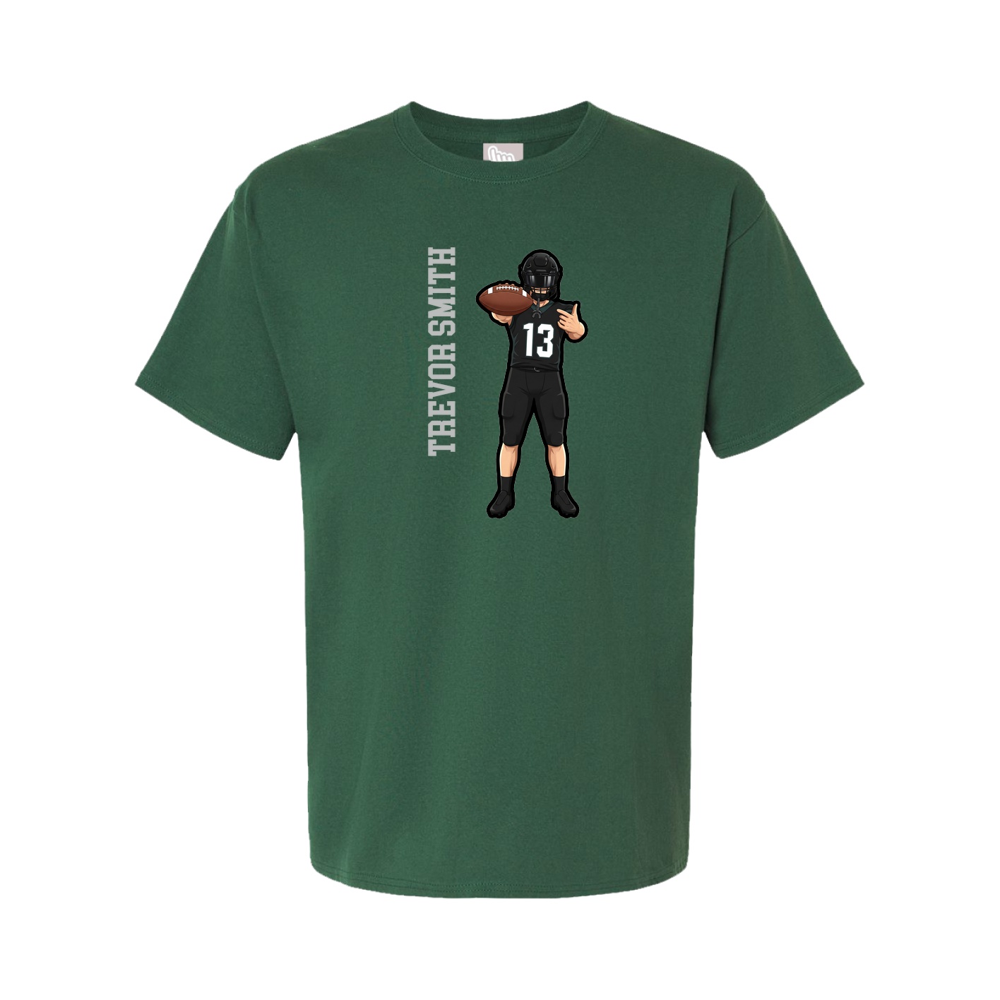 Youth Tee — Name Vertical in Green