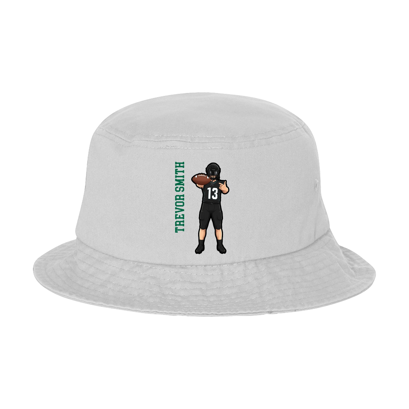 Bucket Cap — Name Vertical in White