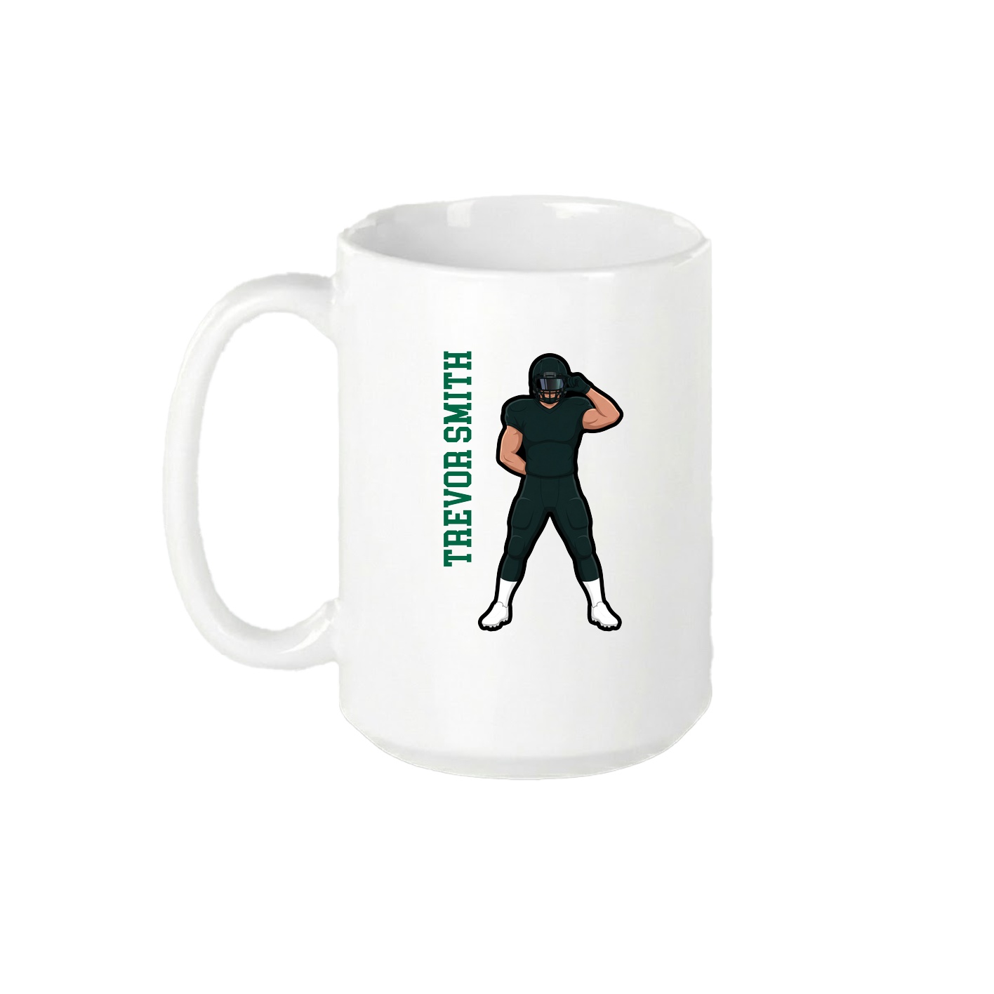 15oz Coffee Mug — Name Vertical in White