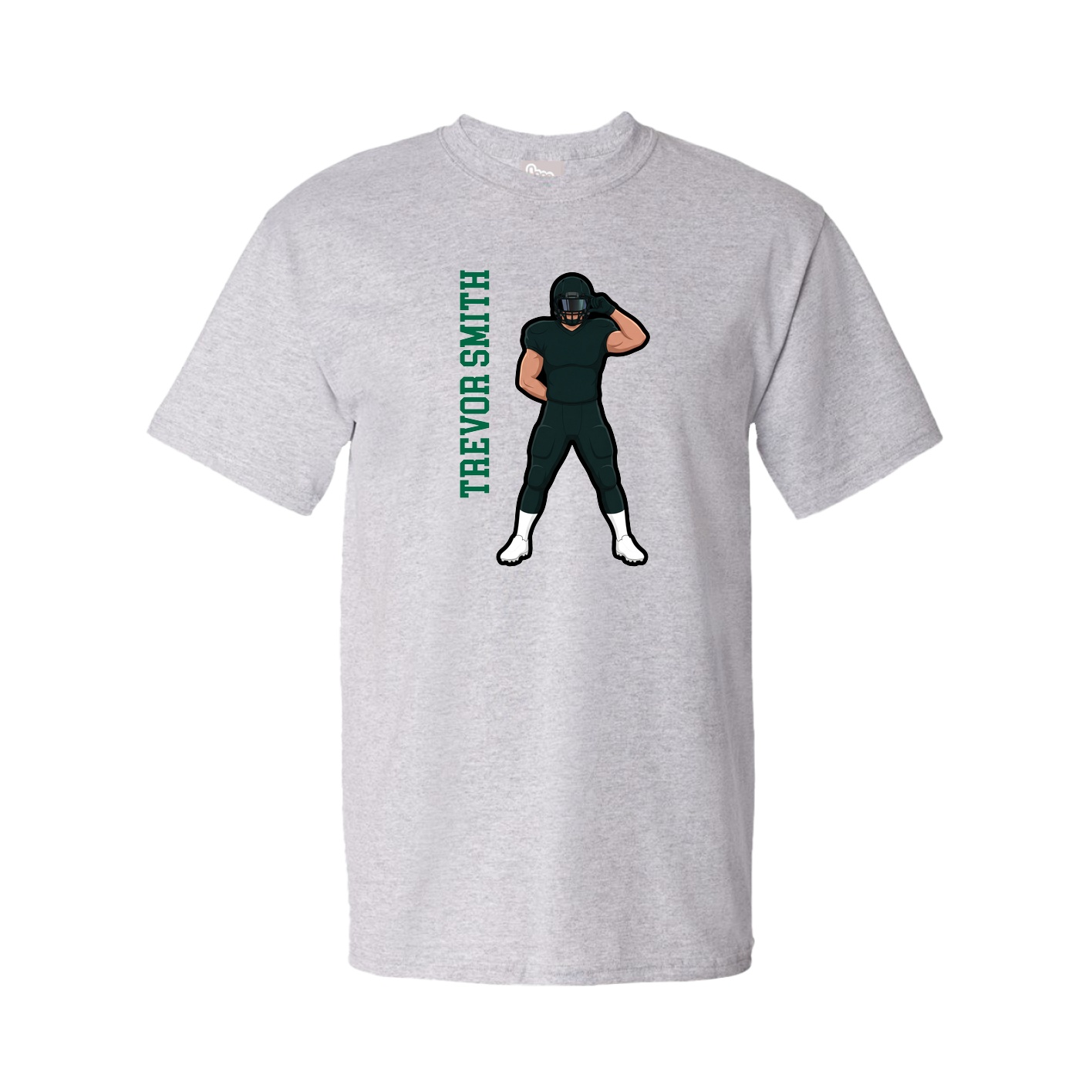 Tee — Name Vertical in Grey