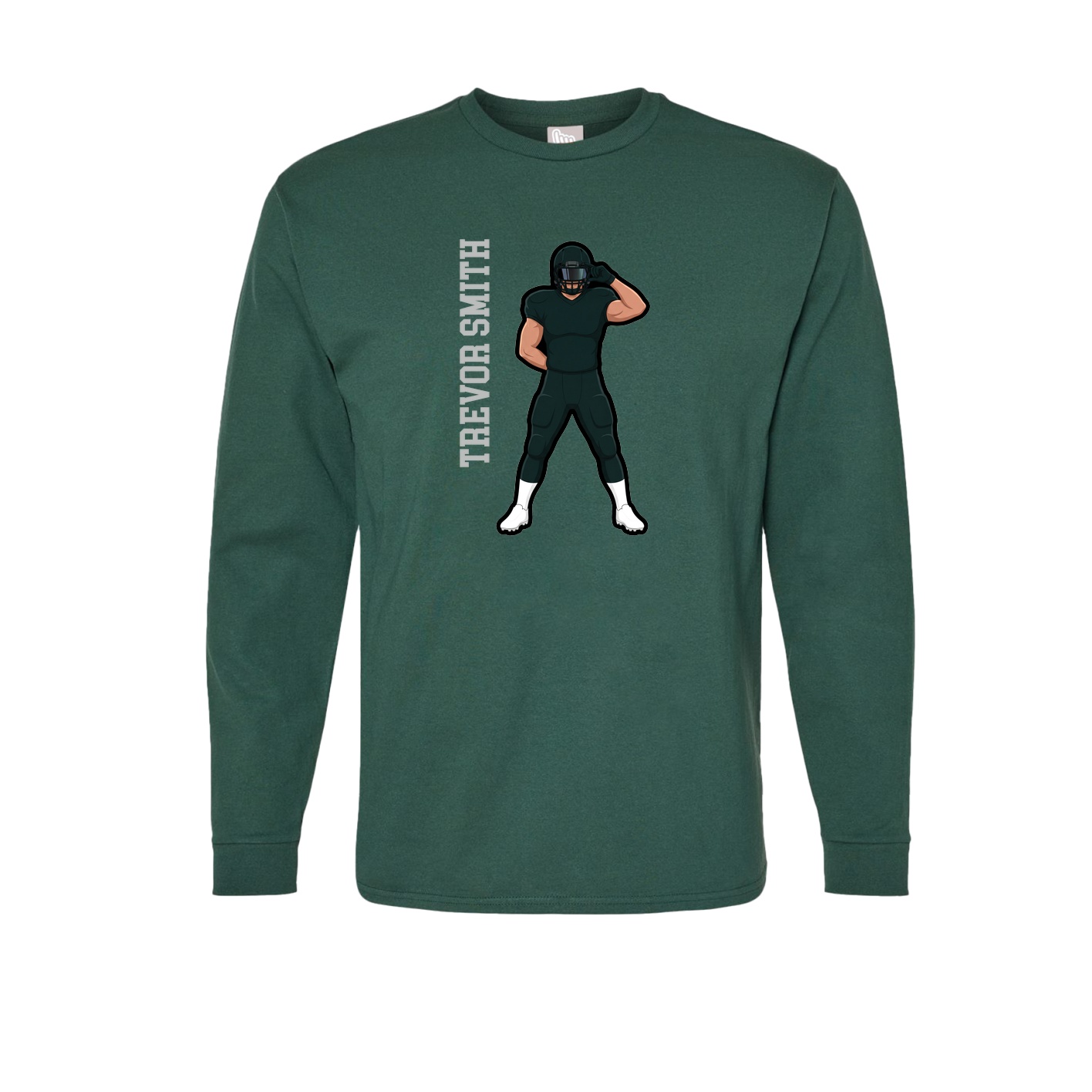 Long Sleeve Tee — Name Vertical in Green