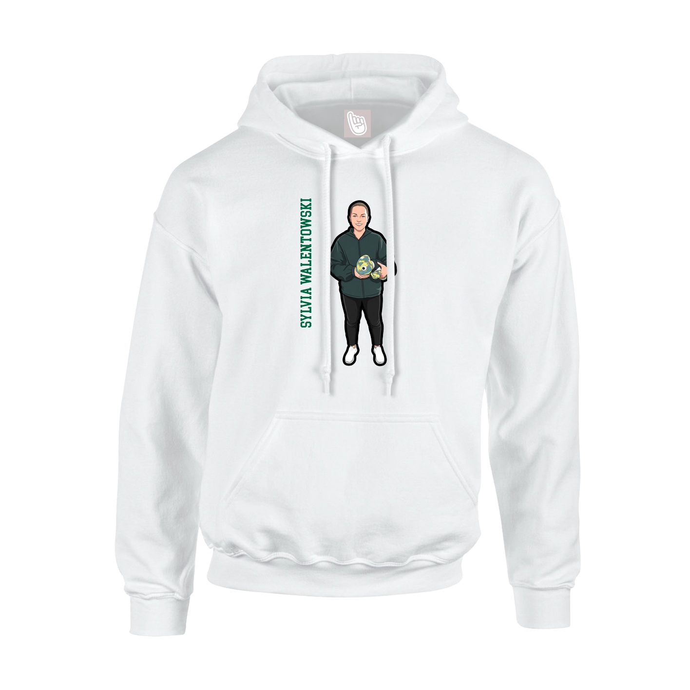 Hoodie — Name Vertical in White