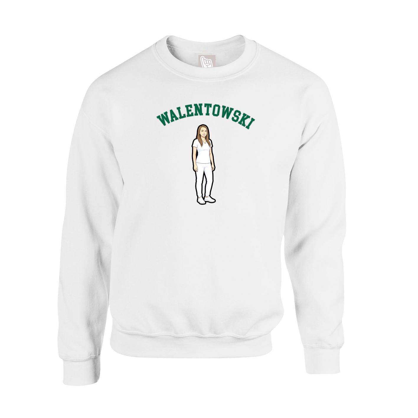 Fleece Crew — Shirsey Arch in White
