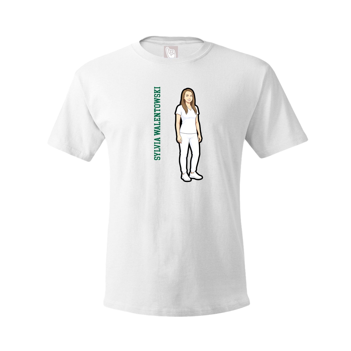 Tee — Name Vertical in White