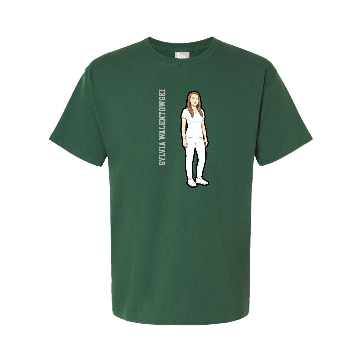 Youth Tee — Name Vertical in Green