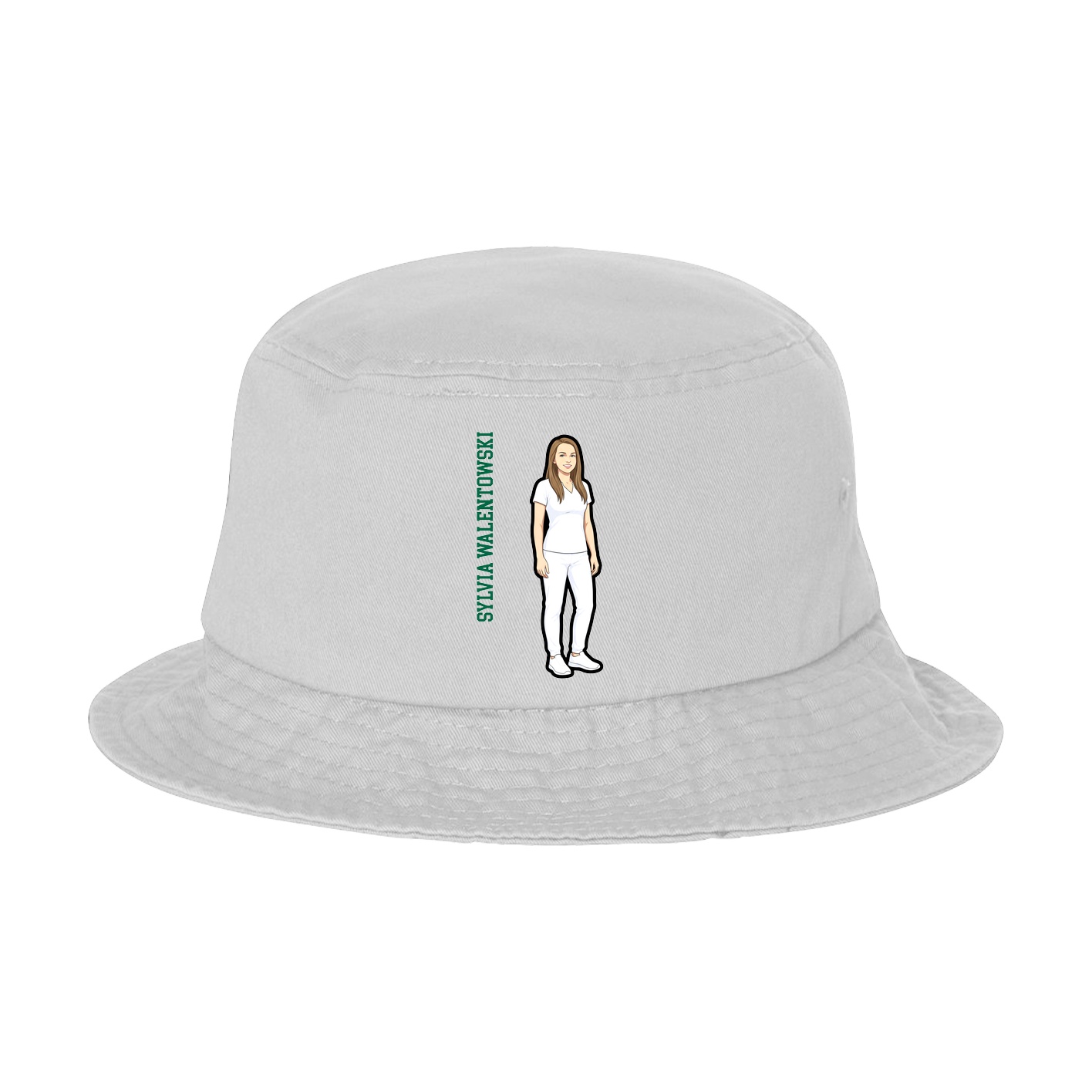 Bucket Cap — Name Vertical in White