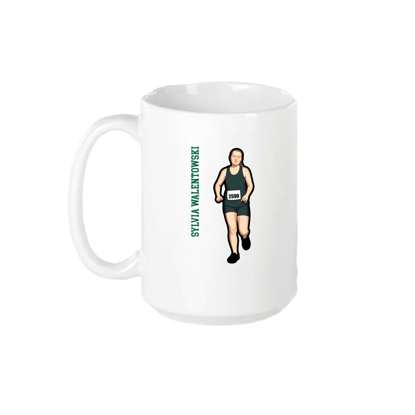 15oz Coffee Mug — Name Vertical in White