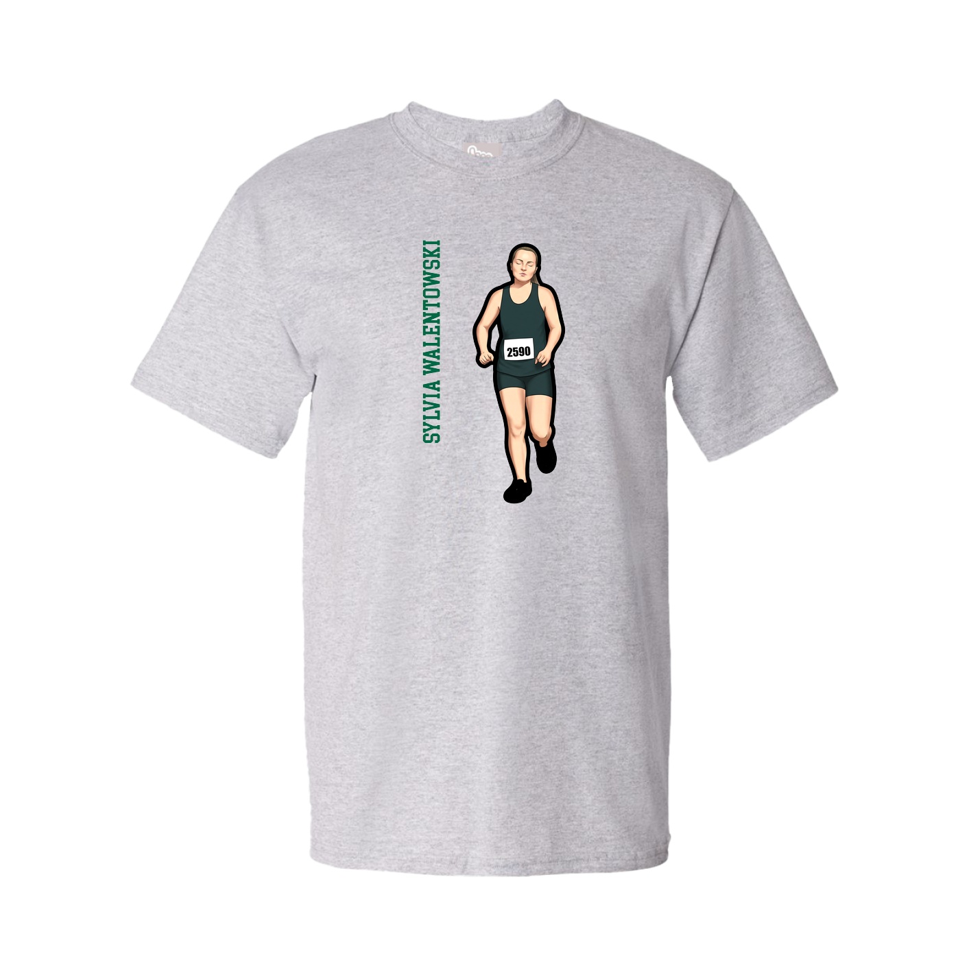 Youth Tee — Name Vertical in Grey