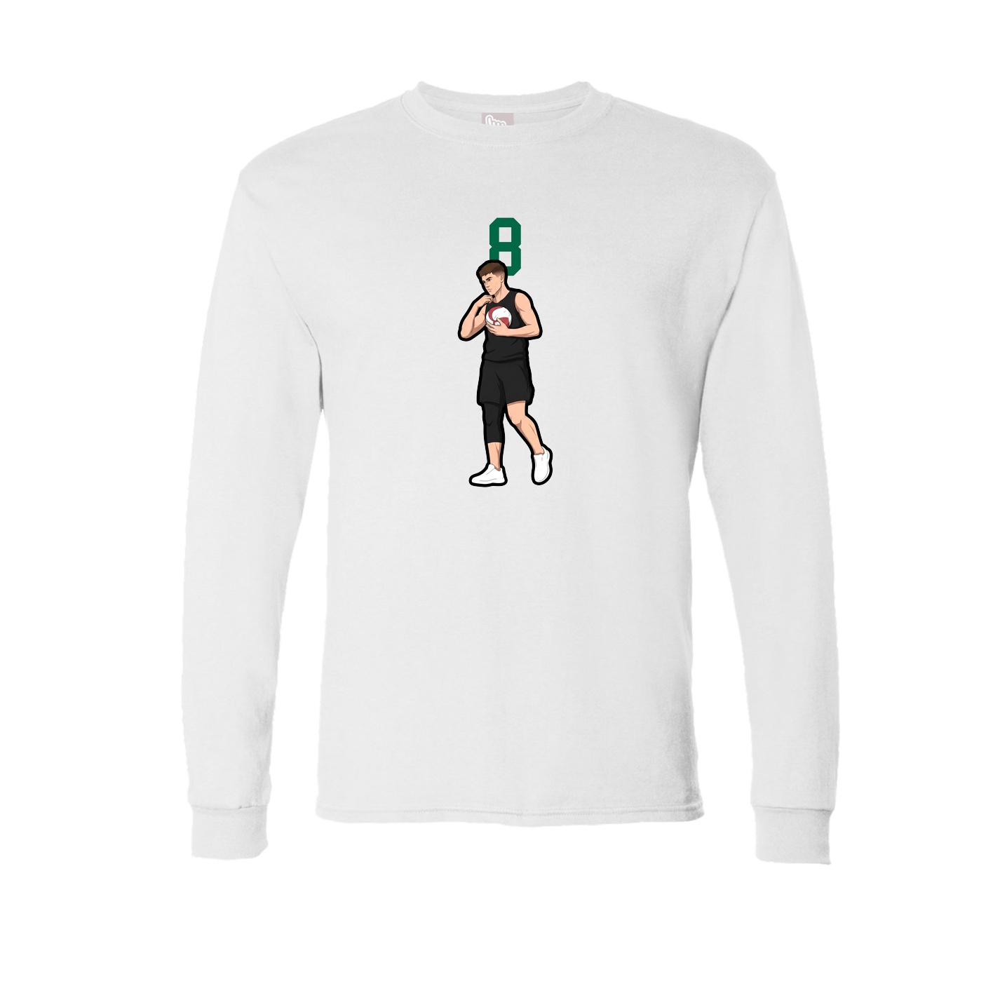 Long Sleeve Tee — Number Top in White