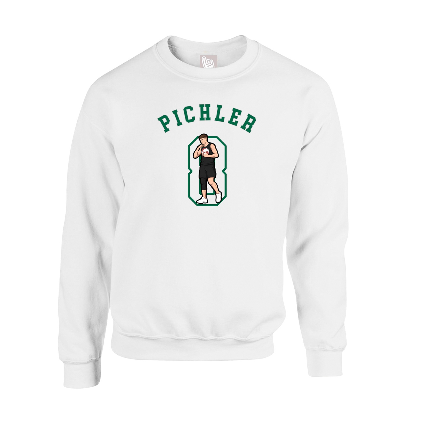 Fleece Crew — Shirsey Arch in White