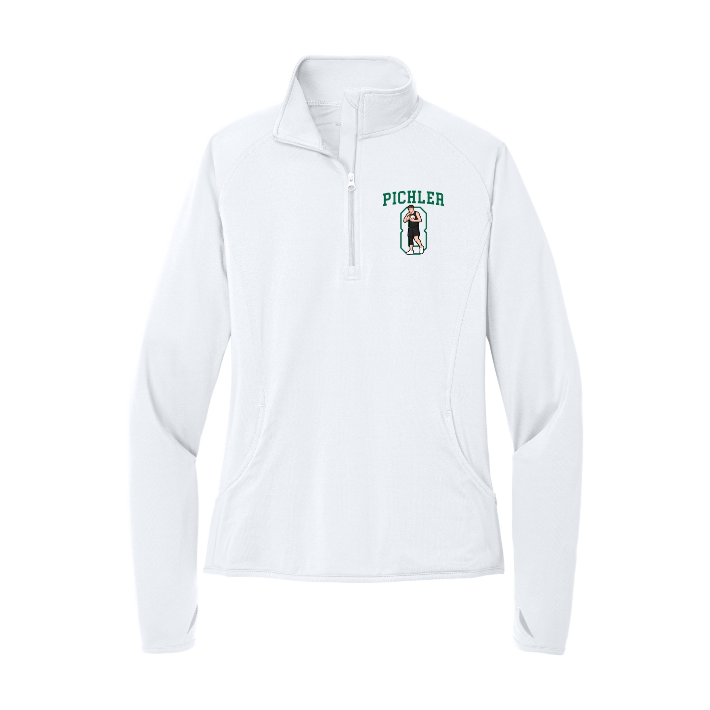 Women's Q-Zip Pullover — Shirsey in White