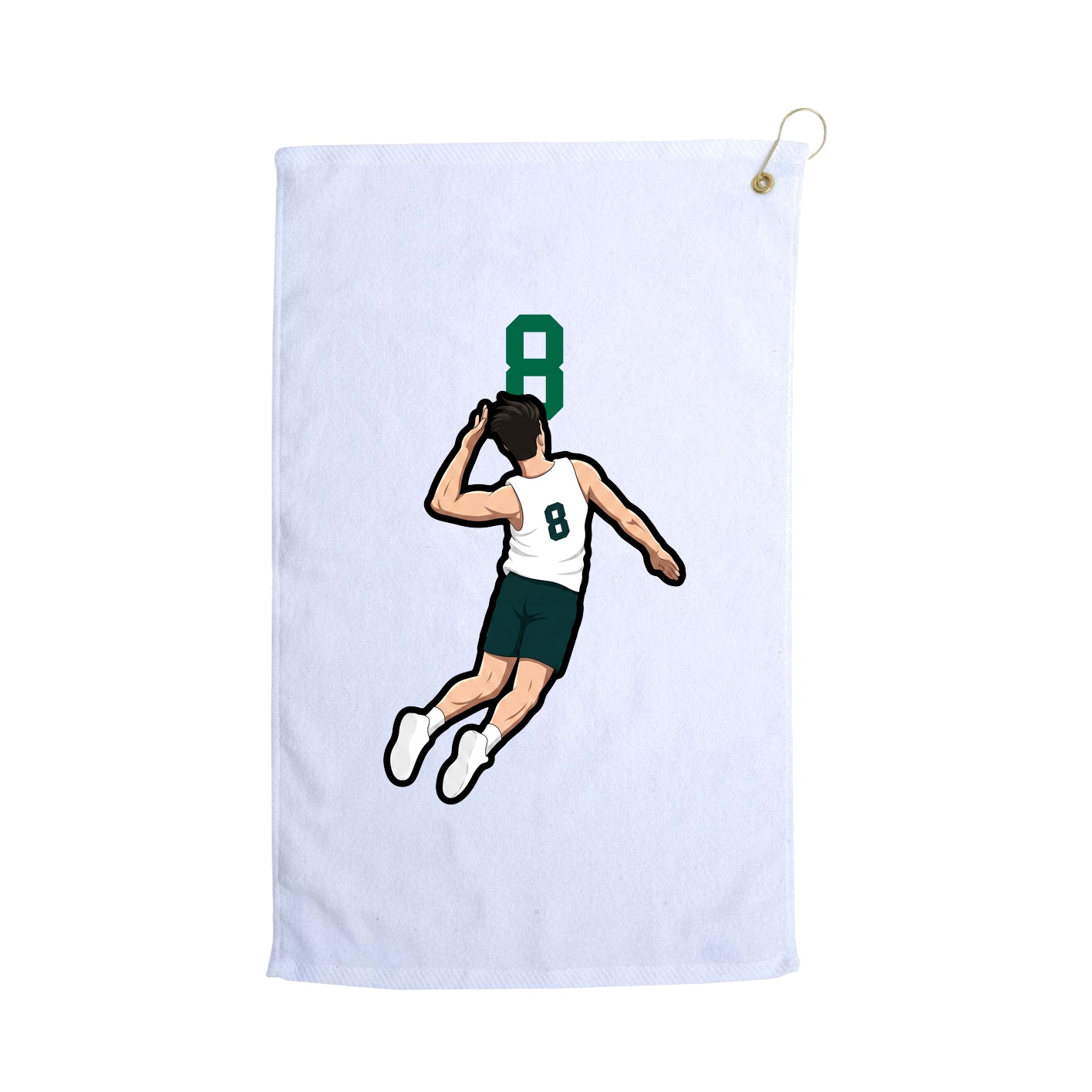 Golf Towel — Number Top in White