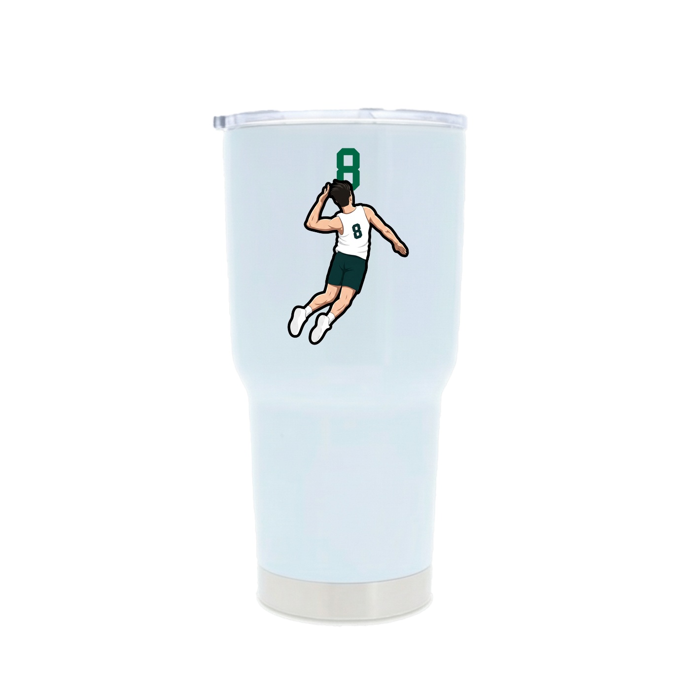30oz Stainless Steel Tumbler — Number Top in White