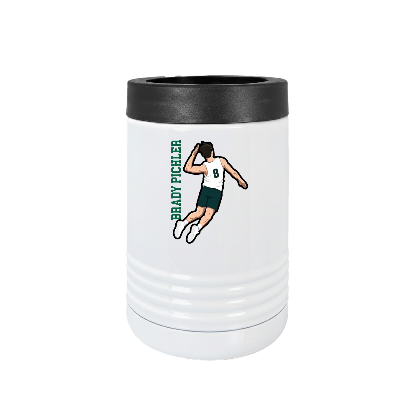 Beverage Holder — Name Vertical in White