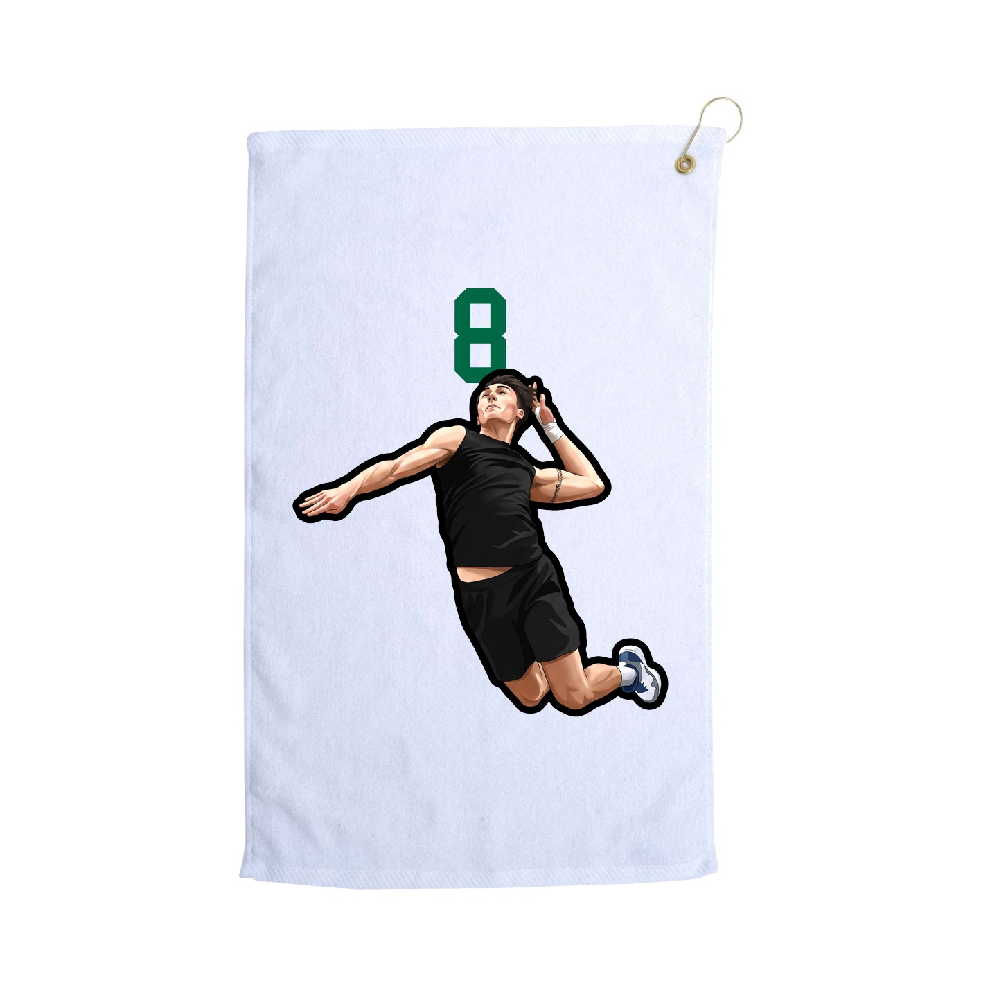 Golf Towel — Number Top in White