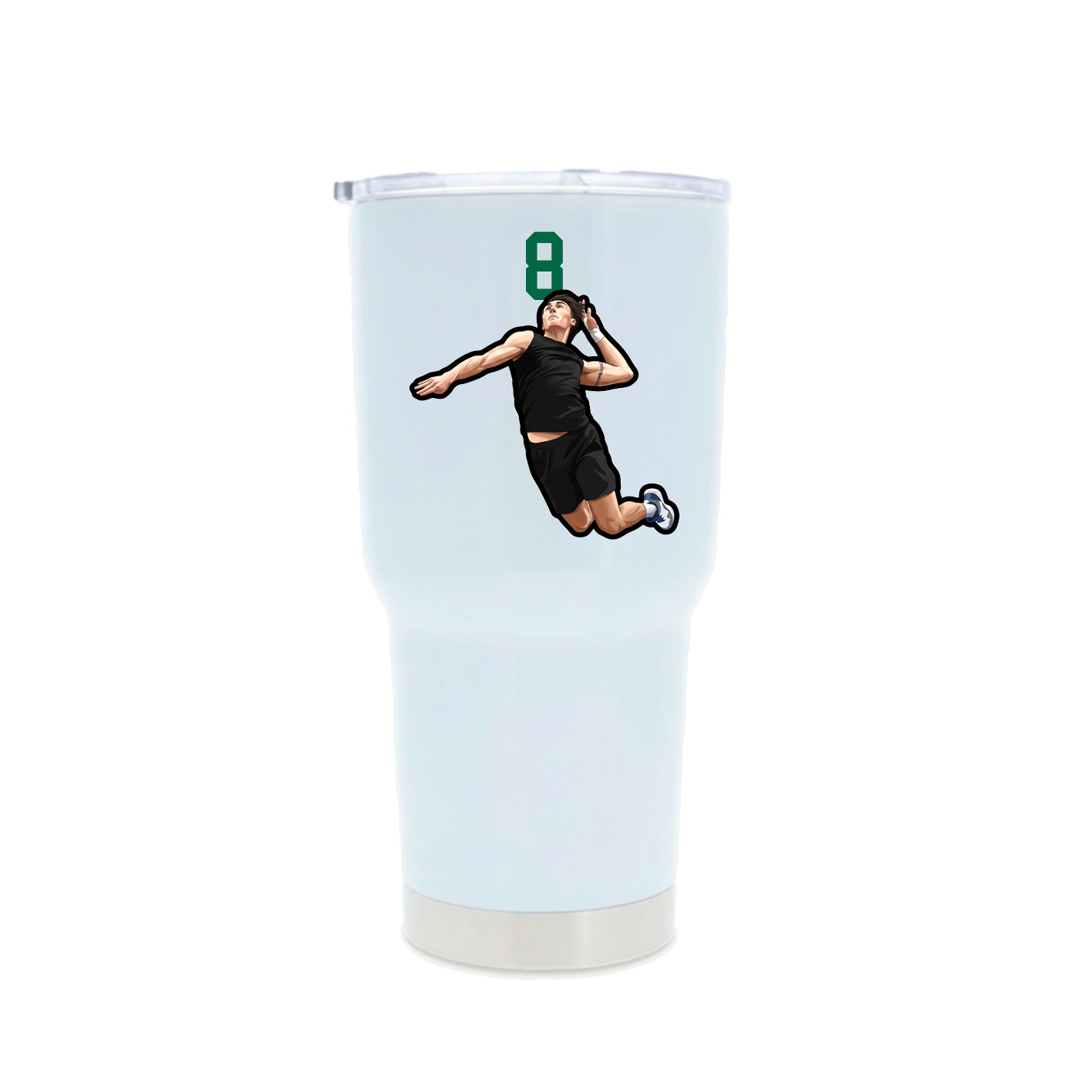 30oz Stainless Steel Tumbler — Number Top in White
