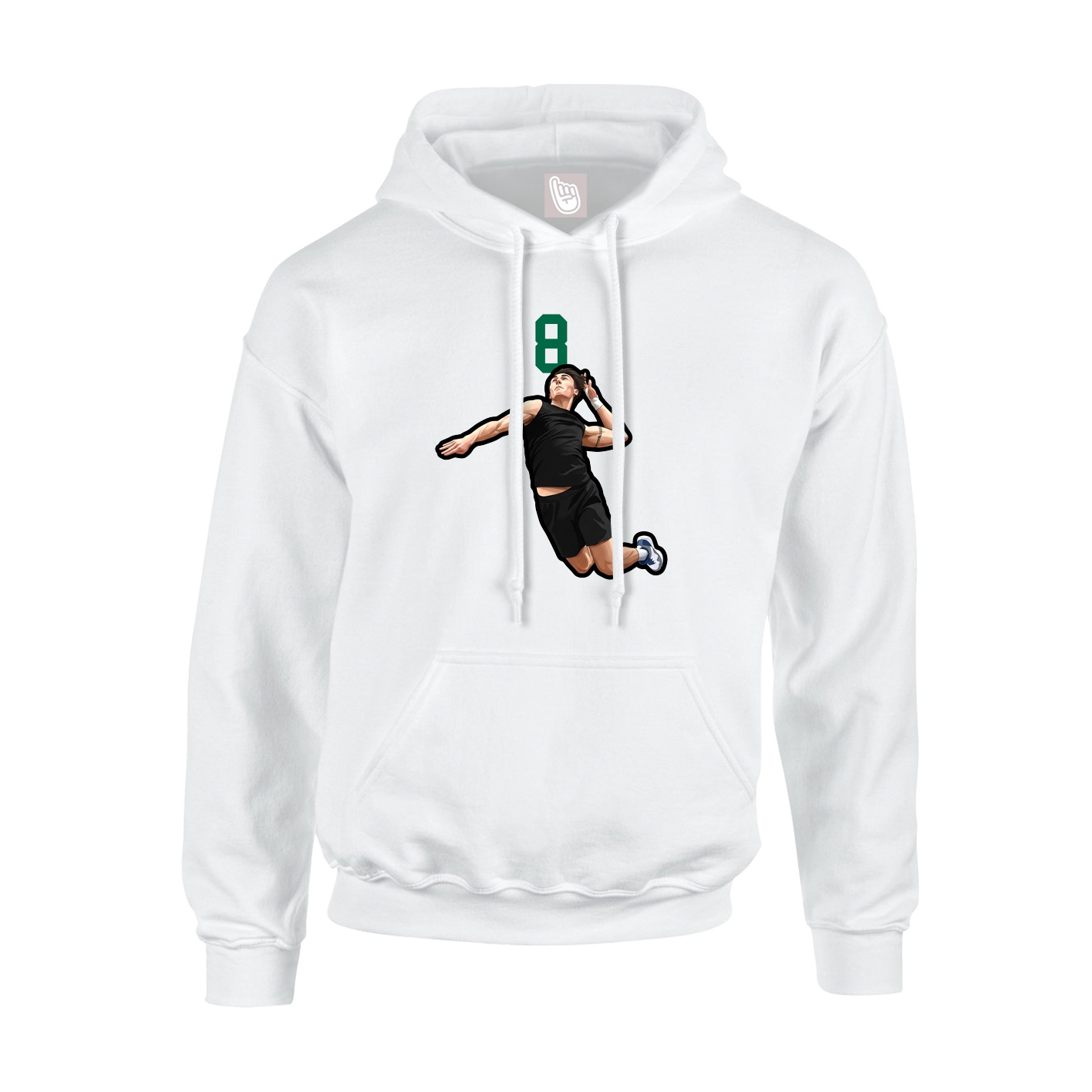 Hoodie — Number Top in White