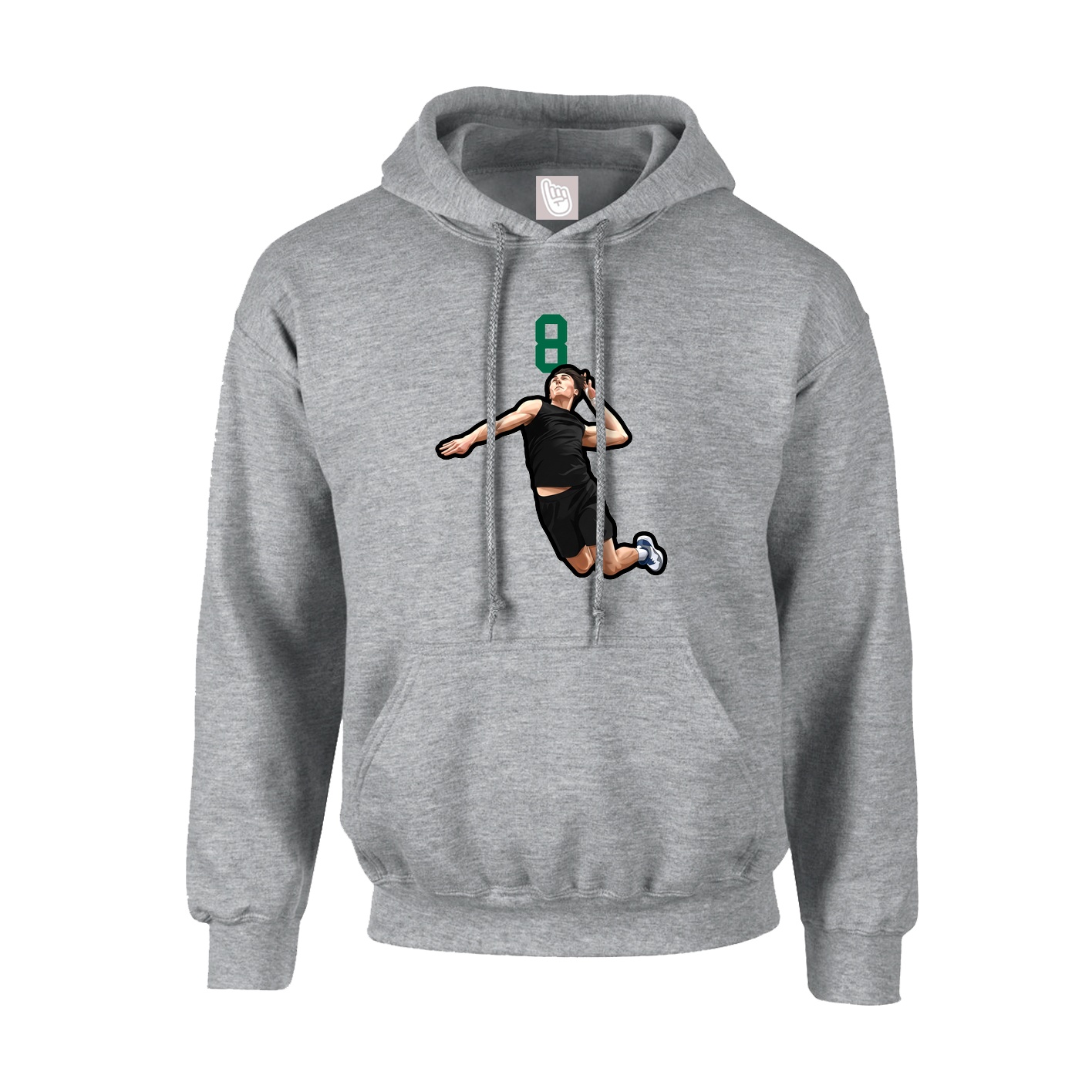 Youth Hoodie — Number Top in Grey