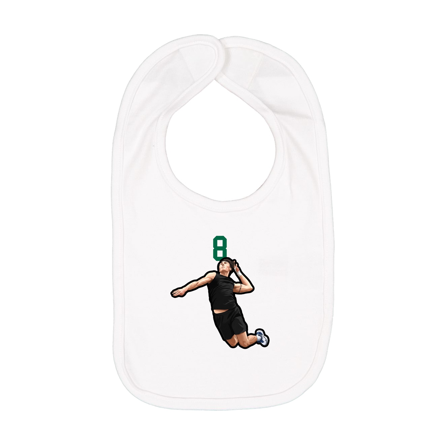 Infant Bib — Number Top in White