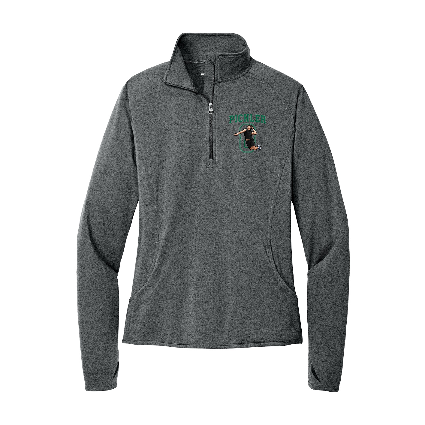 Women's Q-Zip Pullover — Shirsey in Grey