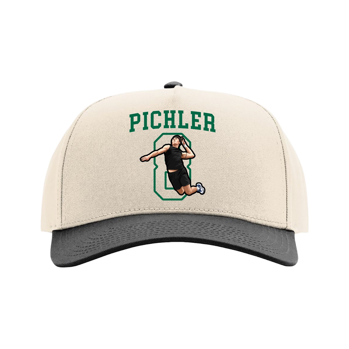 Full Fabric Five-Panel Champ Cap — Shirsey in Cream/Black