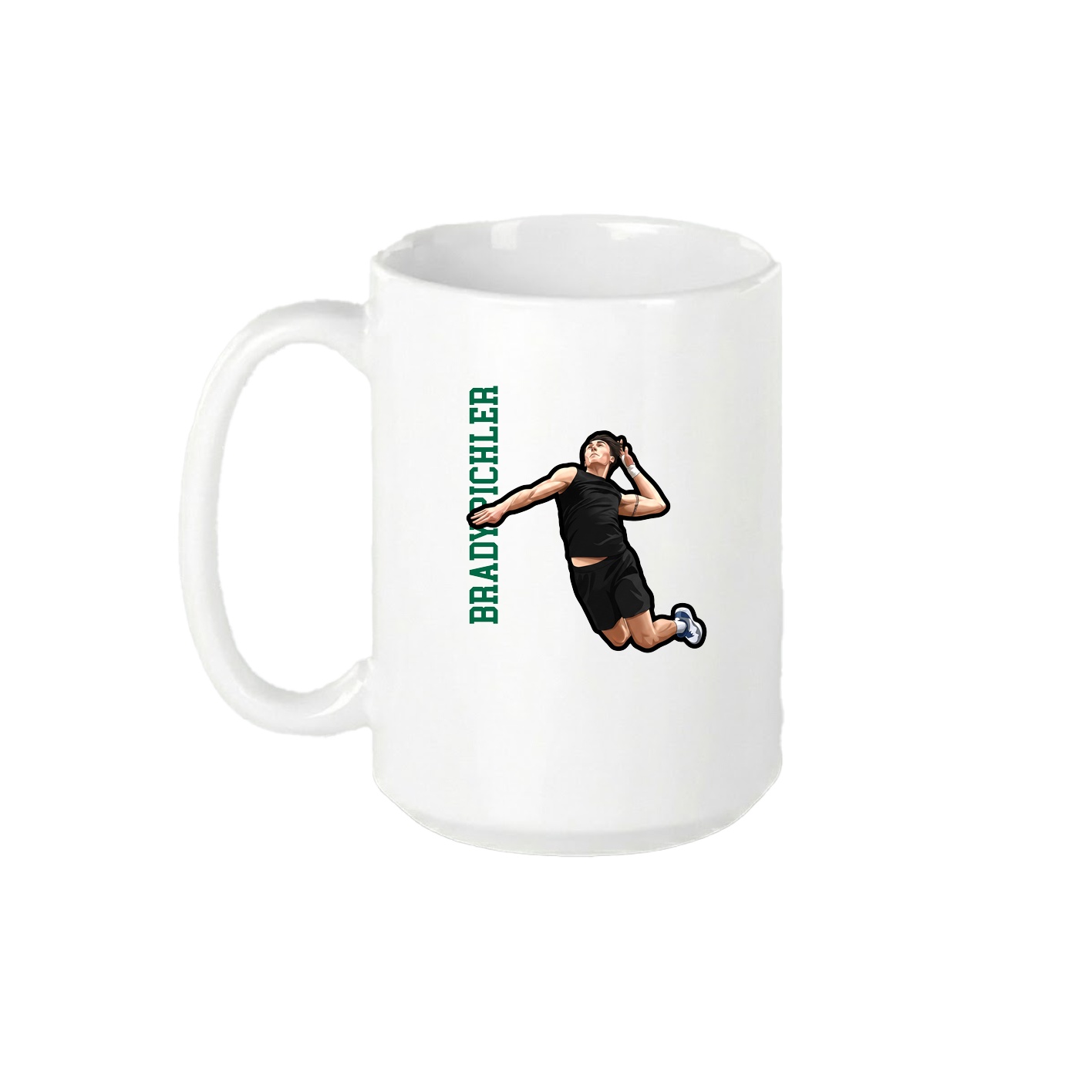 15oz Coffee Mug — Name Vertical in White