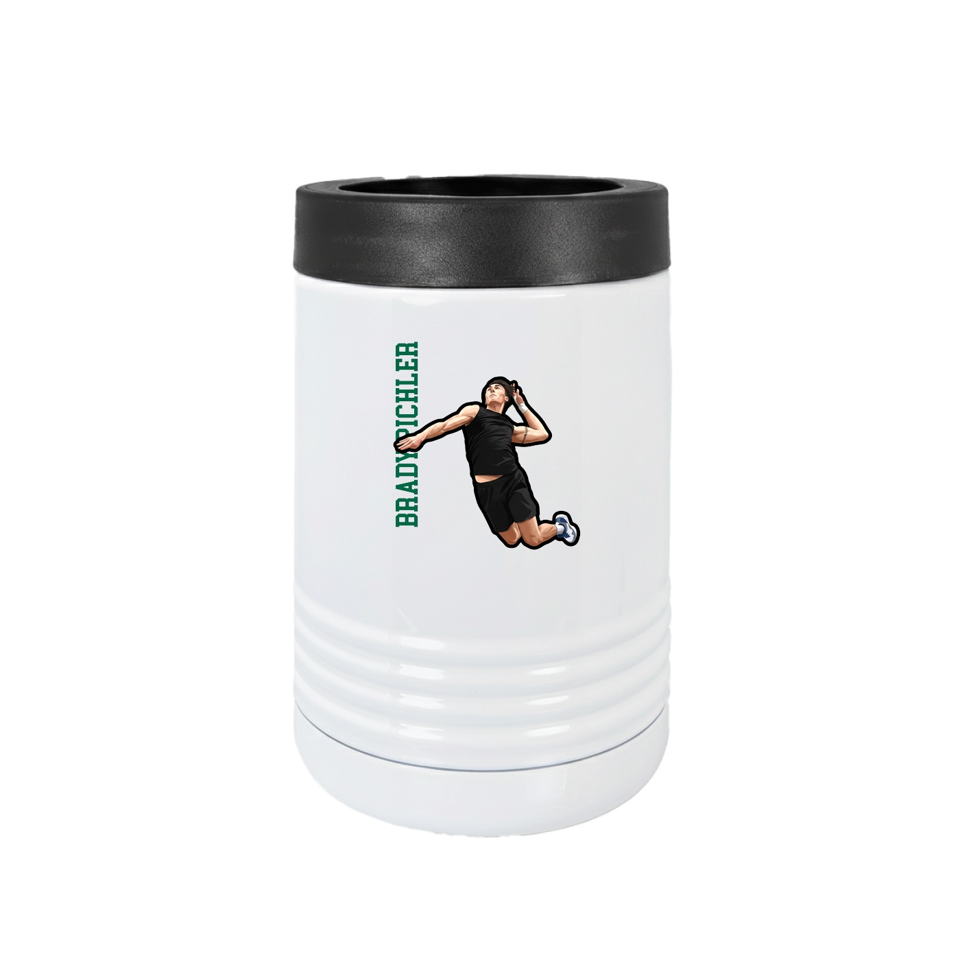 Beverage Holder — Name Vertical in White