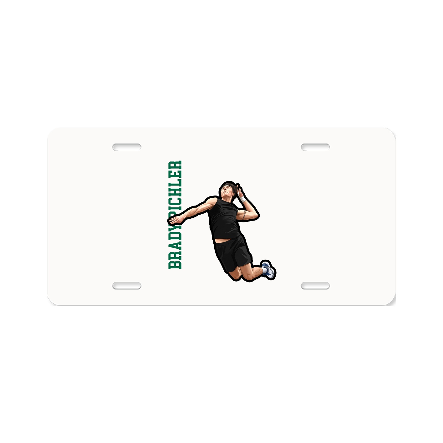 License Plate — Name Vertical in Classic