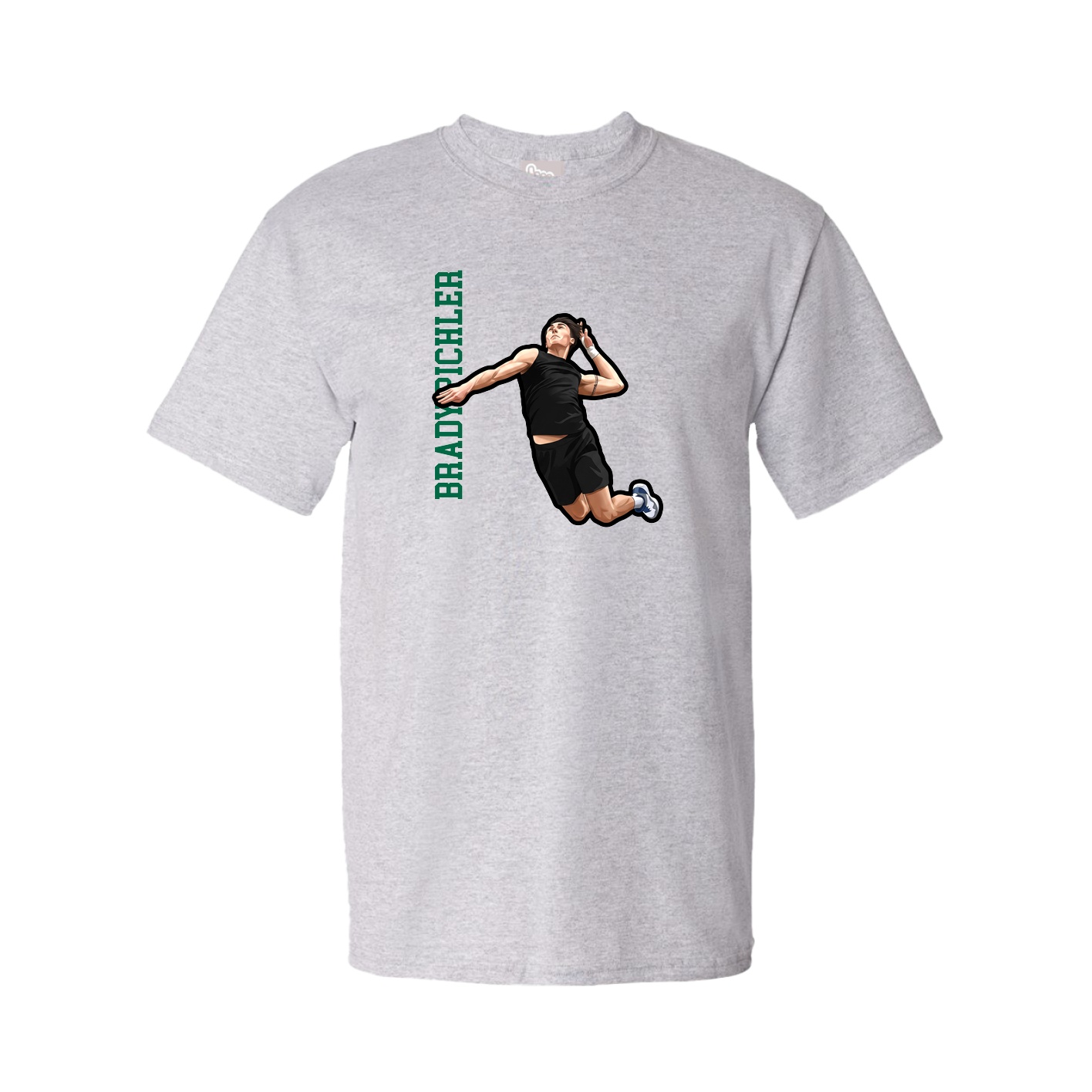 Tee — Name Vertical in Grey